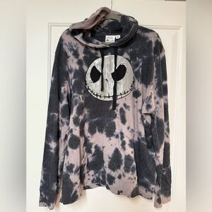 RARE Disney Glow in Dark Sequin Jack Skellington Nightmare Before Xmas Hoodie XL